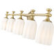 Orion 5 Light 40.25 inch Modern Gold Bath Vanity Light Wall Light