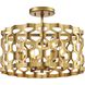 Coronade 4 Light 16 inch Pandora Gold Leaf Semi Flush Ceiling Light, Convertible To Pendant
