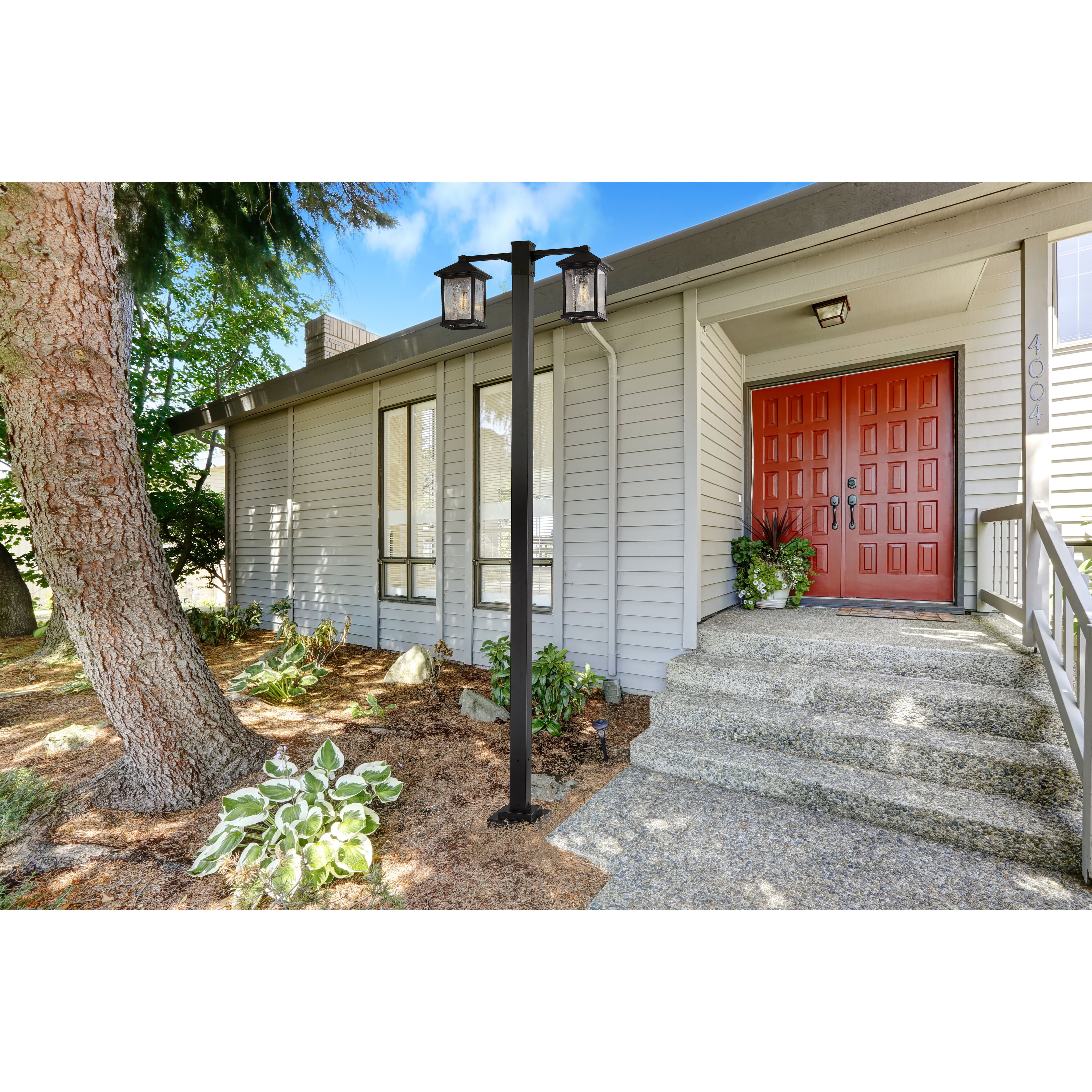 Portland 2 Light 99 inch Oil Rubbed Bronze Outdoor Post Mounted Fixture