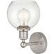 Edison Athens 1 Light 6 inch Brushed Satin Nickel Sconce Wall Light in Seedy Glass