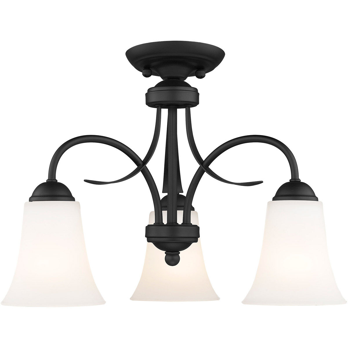 Ridgedale 3 Light 18 inch Black Convertible Dinette Chandelier/Ceiling Mount Ceiling Light