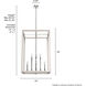 Squire Manor 8 Light 22 inch Chrome and Distressed White Pendant Ceiling Light