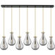Owego 7 Light 36.63 inch Champagne Bronze Linear Pendant Ceiling Light in Light Smoke Glass