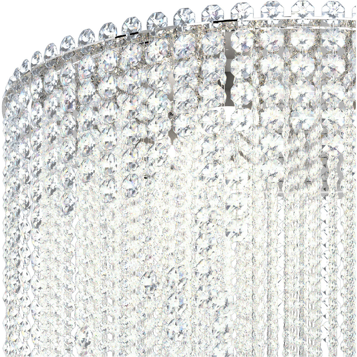 Chantant 6 Light Polished Stainless Steel Flush Mount Ceiling Light in Optic, Strand