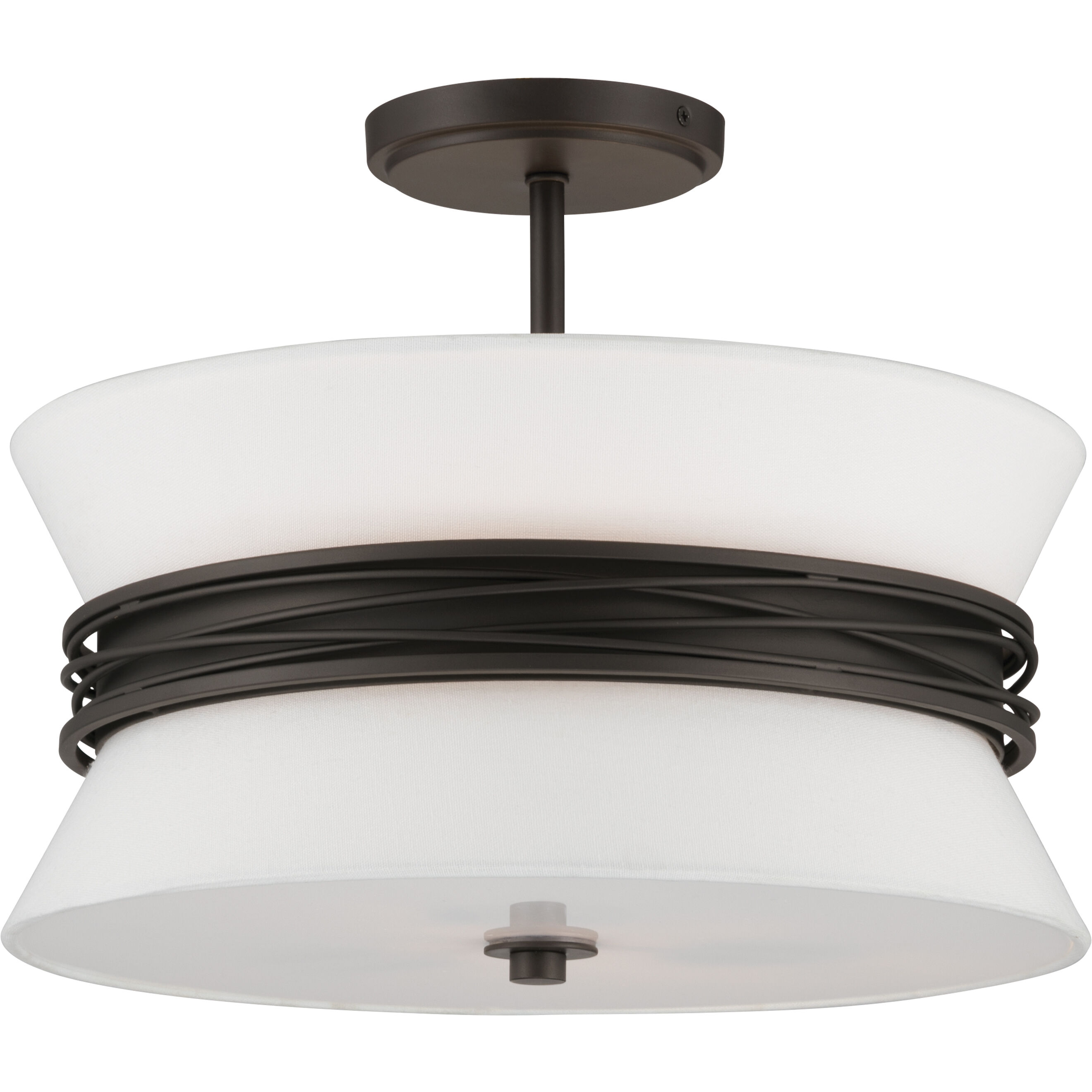 Dalvor 3 Light 15 inch Dark Bronze Semi-Flush Mount Ceiling Light