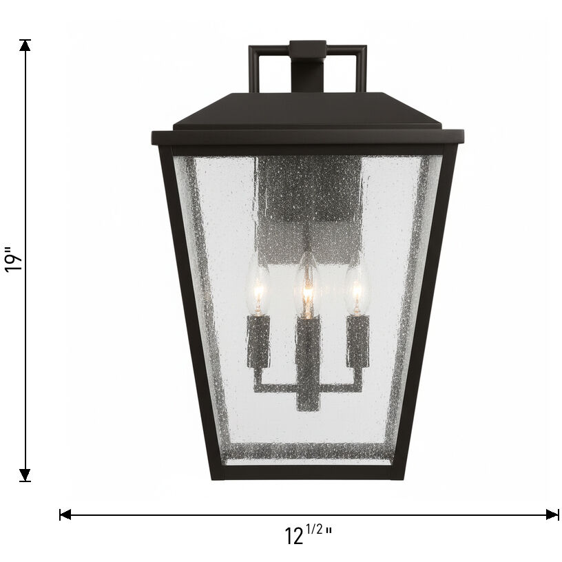 Drew & Jonathan Kennewick 4 Light 19 inch Textured Black Outdoor Wall Lantern, Large