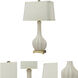 Fluted Ceramic 34 inch 150 watt White with Aged Brass Table Lamp Portable Light