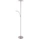 Iggy 72 inch 18 watt Satin Nickel Torchiere with Reading Light Portable Light