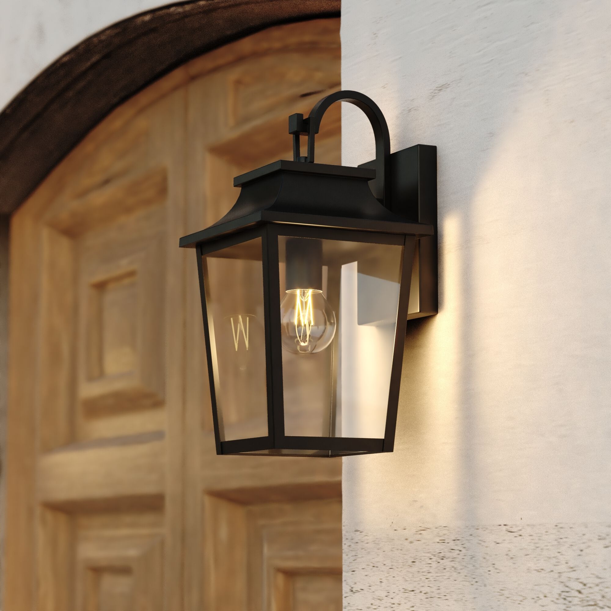 Irving Park 1 Light 13.75 inch Textured Black Outdoor Wall