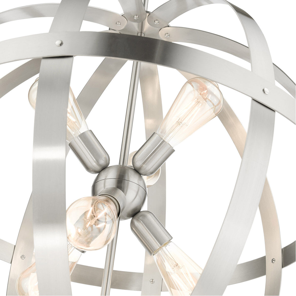 Stoneridge 6 Light 24 inch Brushed Nickel Pendant Chandelier Ceiling Light