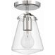Voss 1 Light 5.75 inch Polished Nickel Semi Flush Ceiling Light