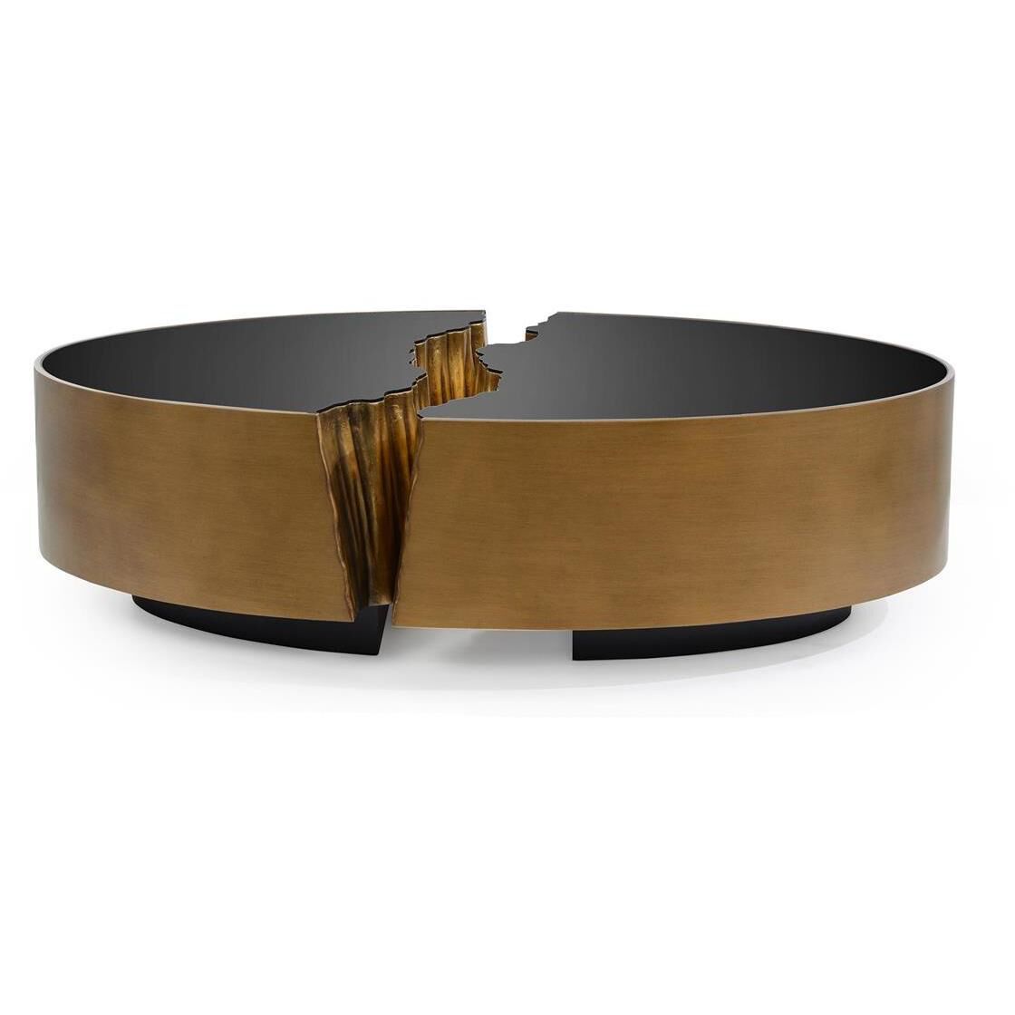 Fessura 59.5 X 36 inch Gold Cocktail Table