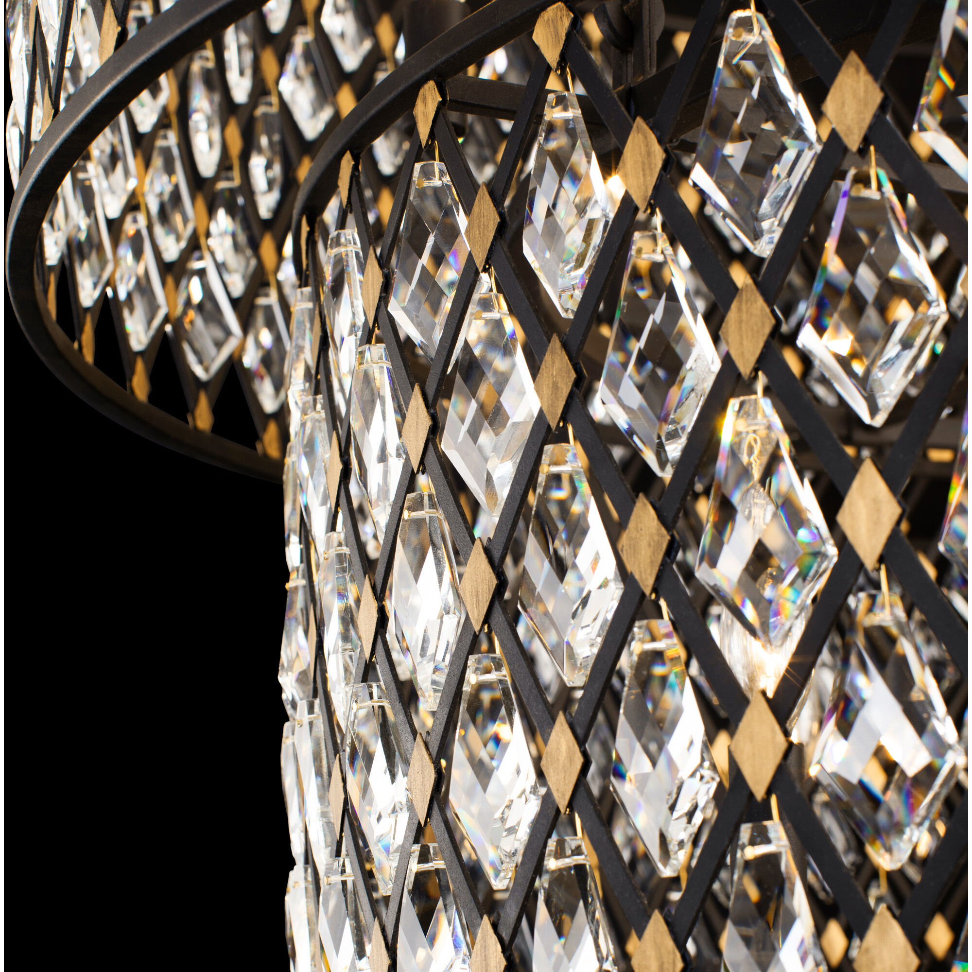 Windsor 21 Light 40 inch Carbon Black/Havana Gold Chandelier Ceiling Light