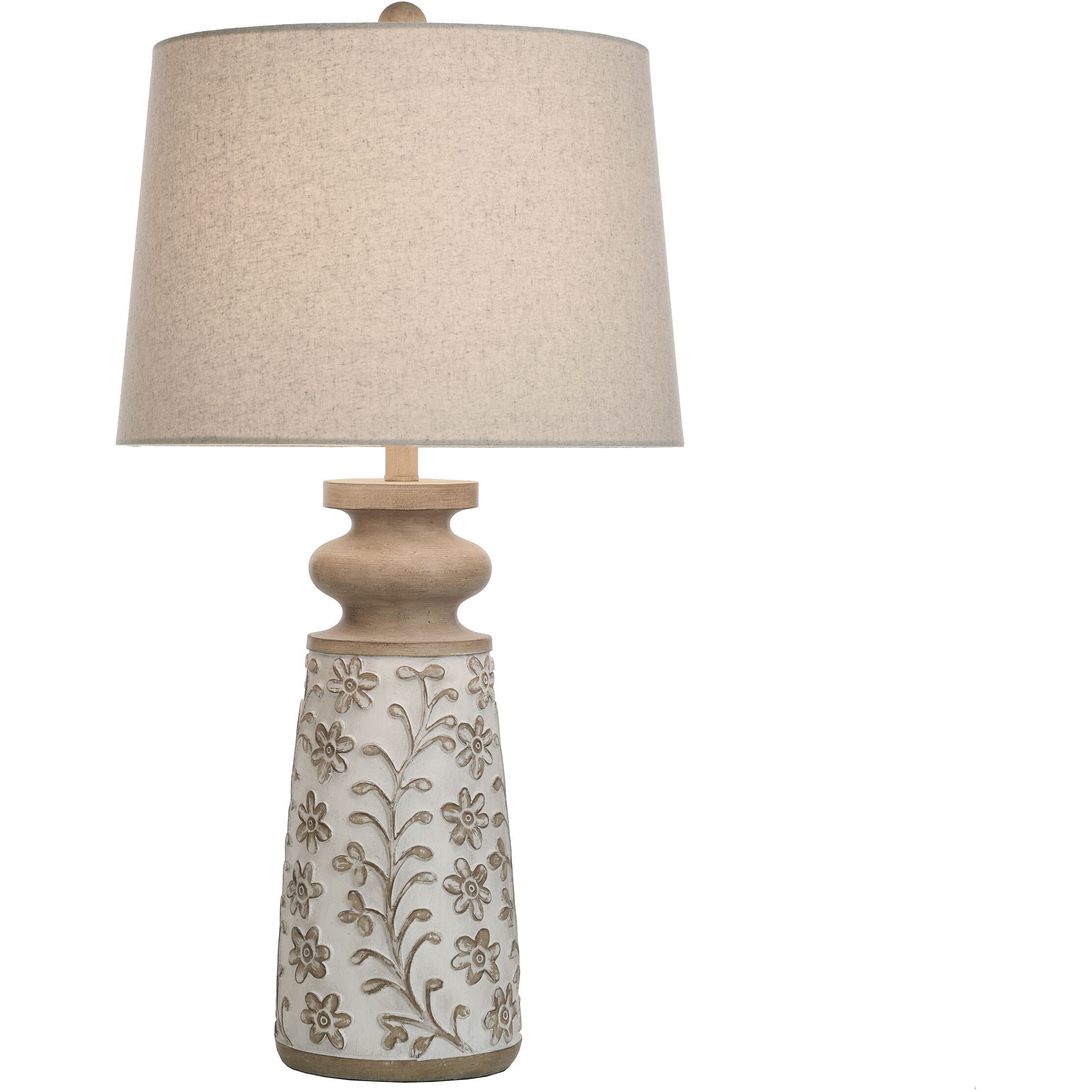 Isaac 32 inch 100.00 watt Light Beige and White Table Lamp Portable Light