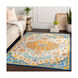 Antigua 120 X 96 inch Bright Blue/Mint/Cream/Saffron/Bright Orange Rugs, Rectangle