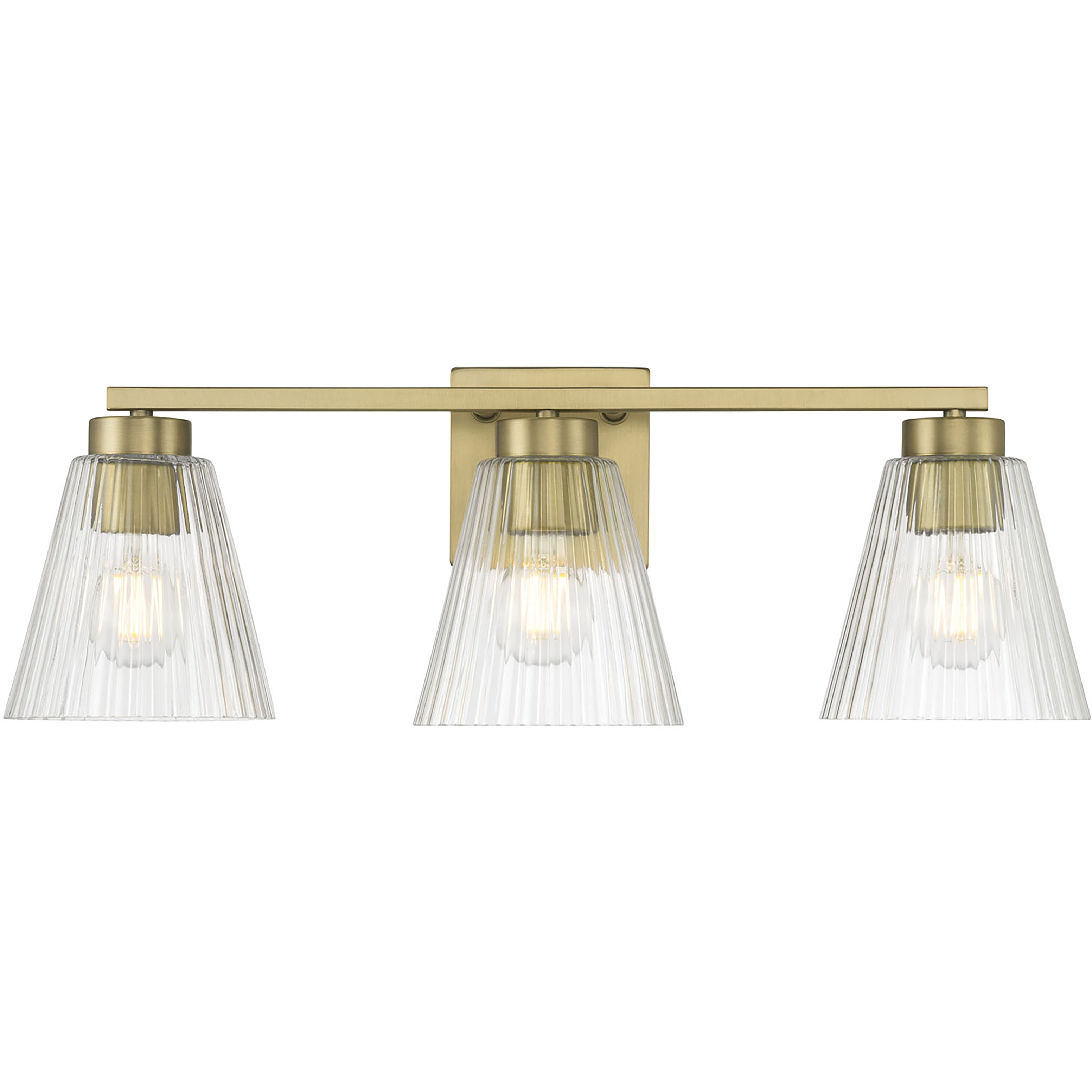 Riville 3 Light 22.75 inch Vintage Brass Bathroom Vanity Light Wall Light