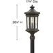 Estate Series Raley 4 Light 26.25 inch Oil Rubbed Bronze Outdoor Post Mount Lantern in Clear Seedy, Non-LED