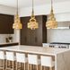 Flow 3 Light 18 inch Baguette and Natural Rattan Pendant Ceiling Light in Baguette/Natural Rattan, Smithsonian Collaboration
