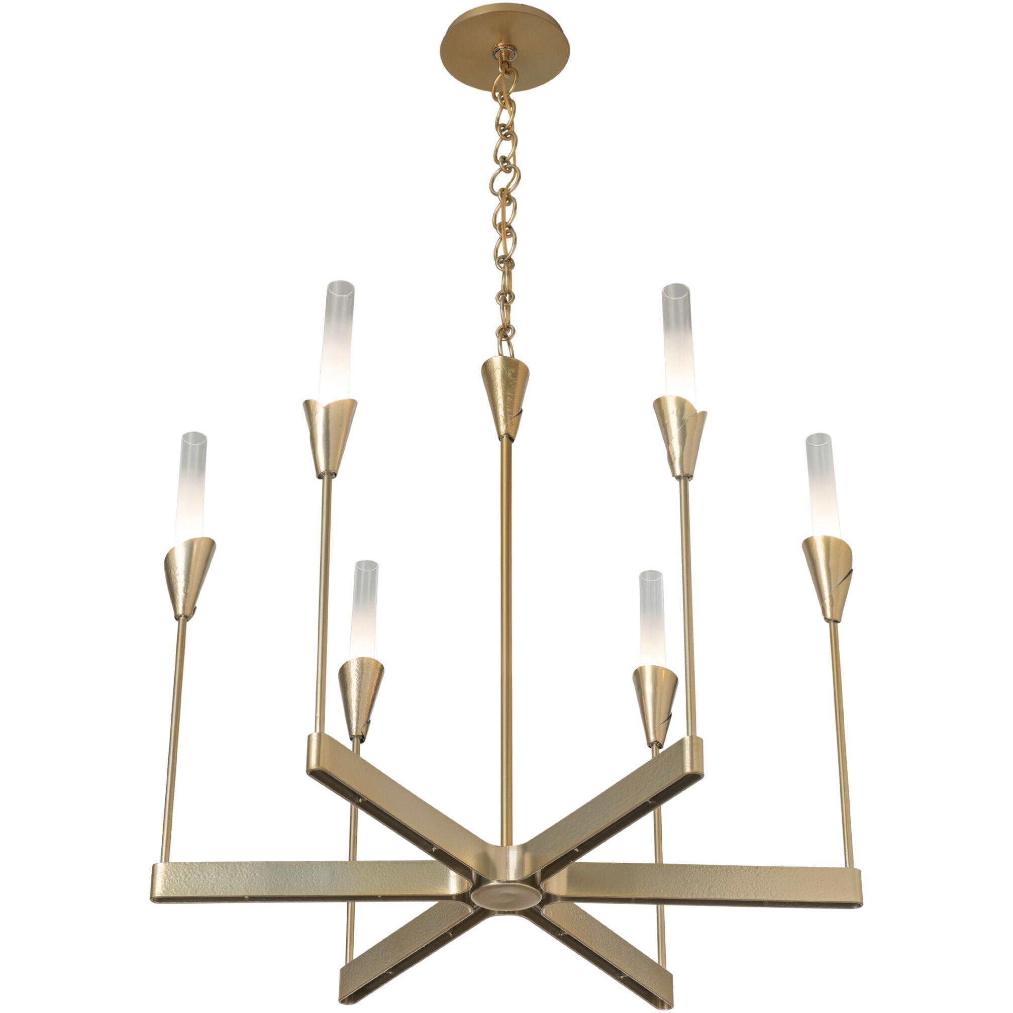 Lilium 6 Light 30.3 inch Modern Brass Chandelier Ceiling Light
