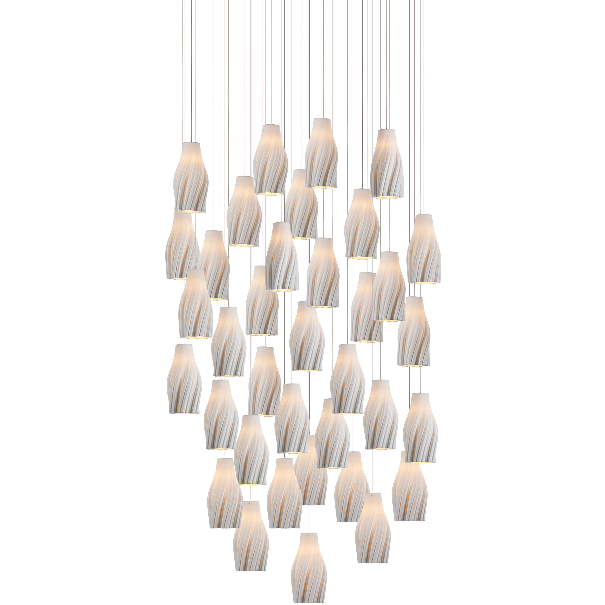 Posh 36 Light 33 inch White/Silver Multi-Drop Pendant Ceiling Light