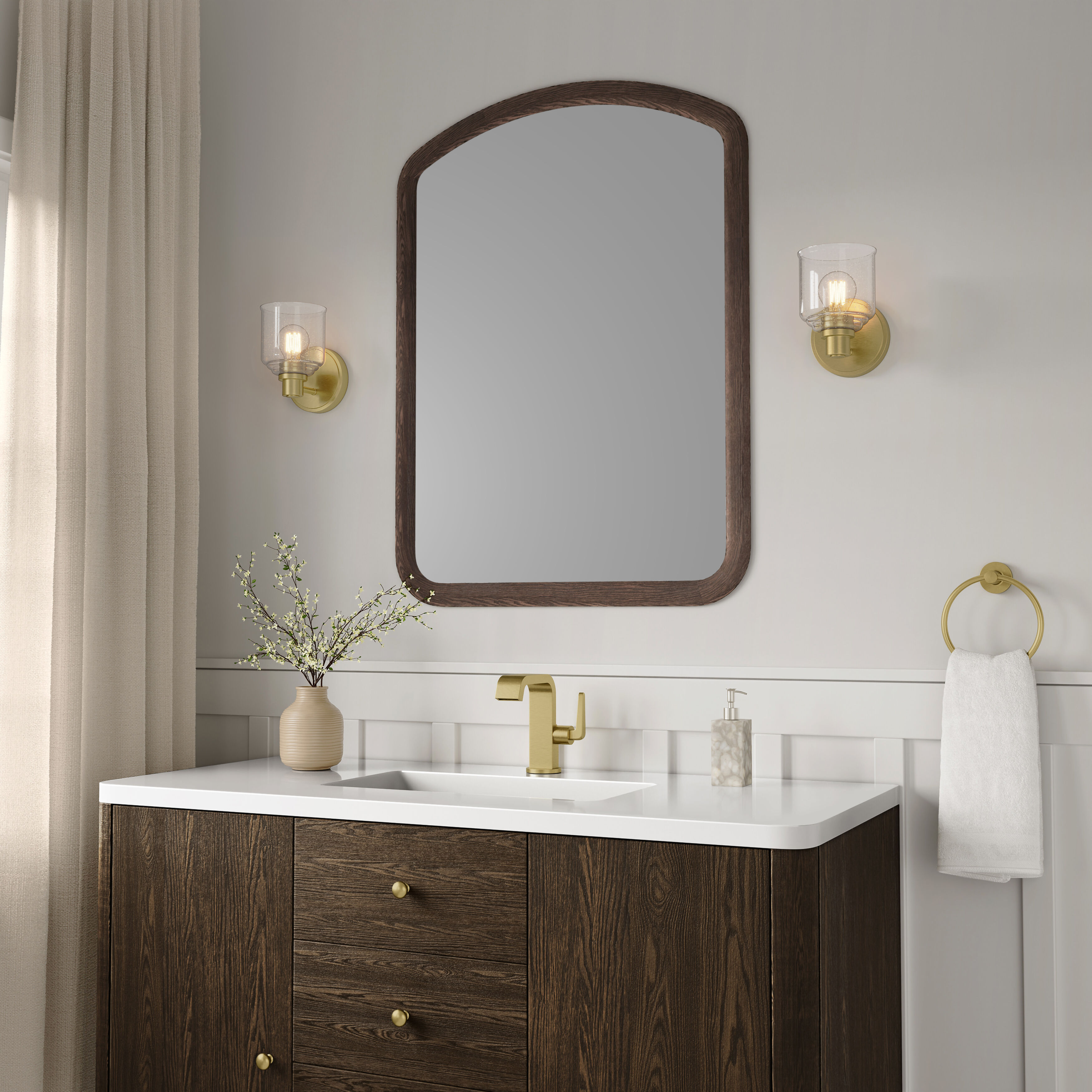 Vessair 1 Light 5 inch Vintage Brass Wall Sconce Wall Light