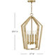 Sammi 4 Light 17 inch Lacquered Brass Pendant Ceiling Light