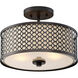 Modern 2 Light 13 inch Oil Rubbed Bronze Semi-Flush Ceiling Light