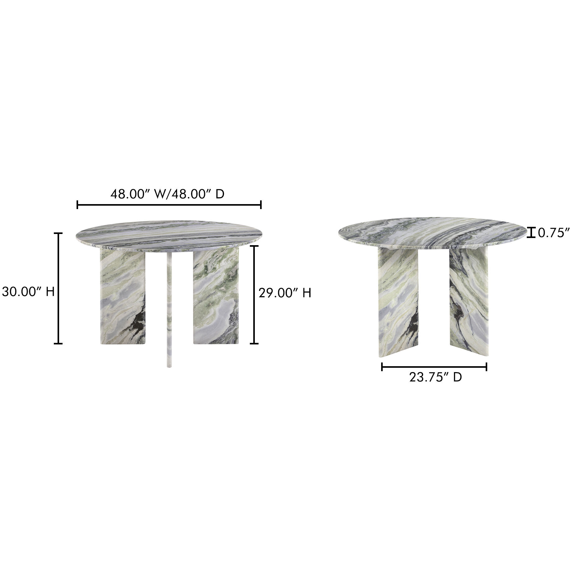 Celia 48 X 48 inch Green Dining Table, Round