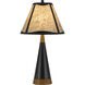 Clemente 30 inch 150.00 watt Mica with Black and Wood Table Lamp Portable Light