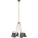 Jean-Louis 6 Light 30 inch Old Brass and Marbella Black and Contemporary Gold Leaf Chandelier Ceiling Light