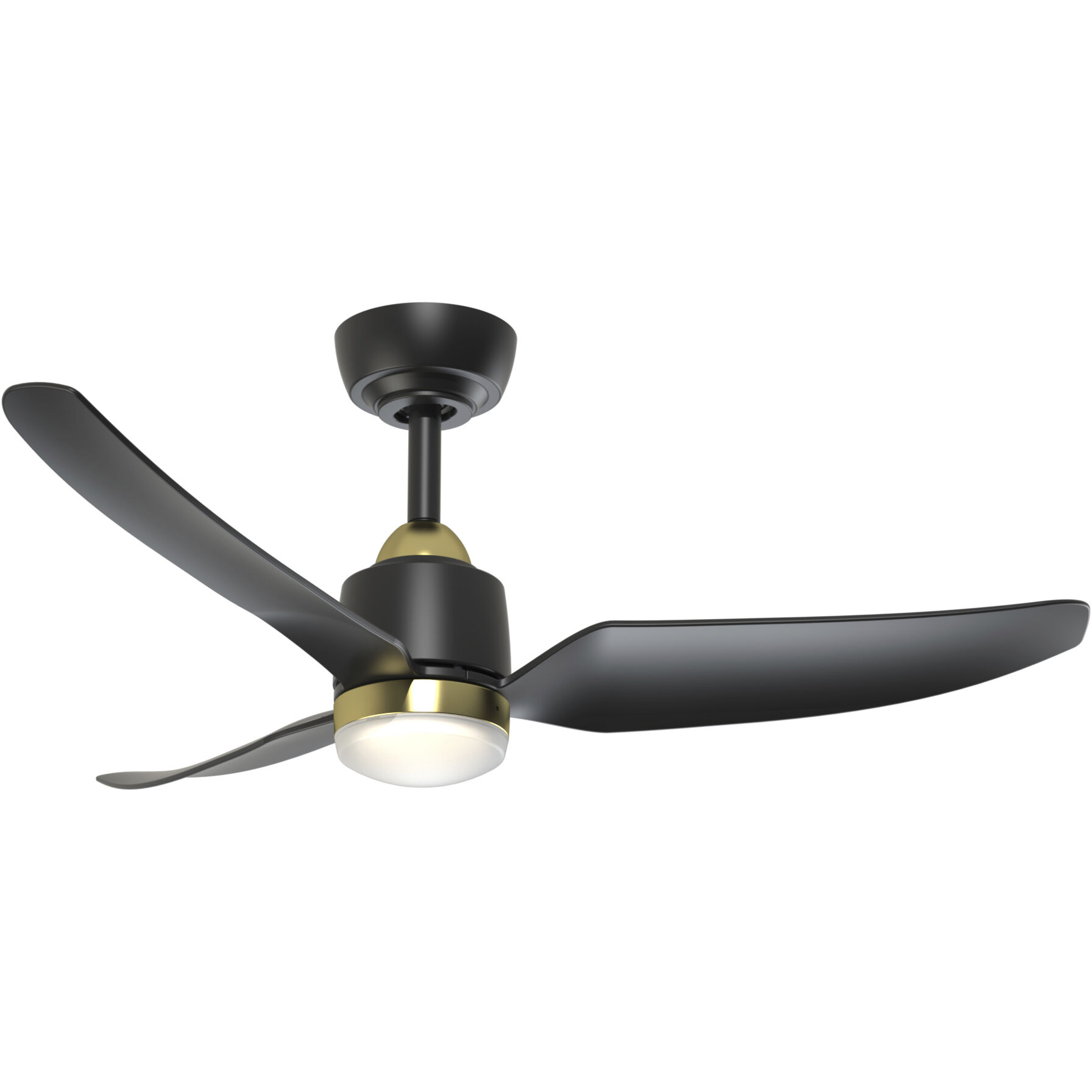 Hugo 42.38 inch Brushed Gold Ceiling Fan in Matte Black