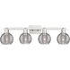 Athens Deco Swirl 4 Light 36 inch Brushed Satin Nickel Bath Vanity Light Wall Light