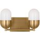 Drew & Jonathan Scott Foster 2 Light 12.63 inch Satin Brass Vanity Light Wall Light