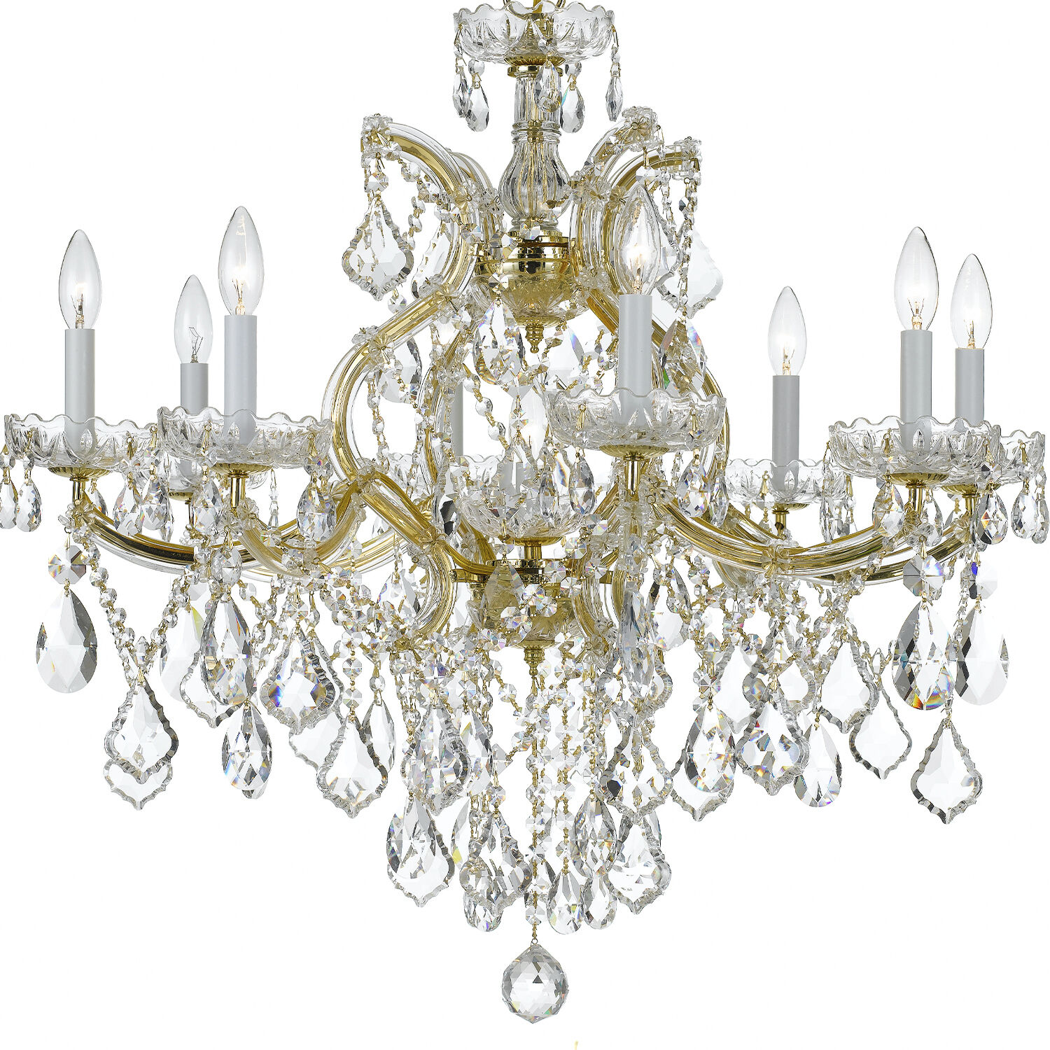 Maria Theresa 9 Light 28 inch Gold Chandelier Ceiling Light in Clear Hand Cut