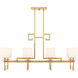 Quatrain 8 Light 41.25 inch True Gold Linear Chandelier Ceiling Light