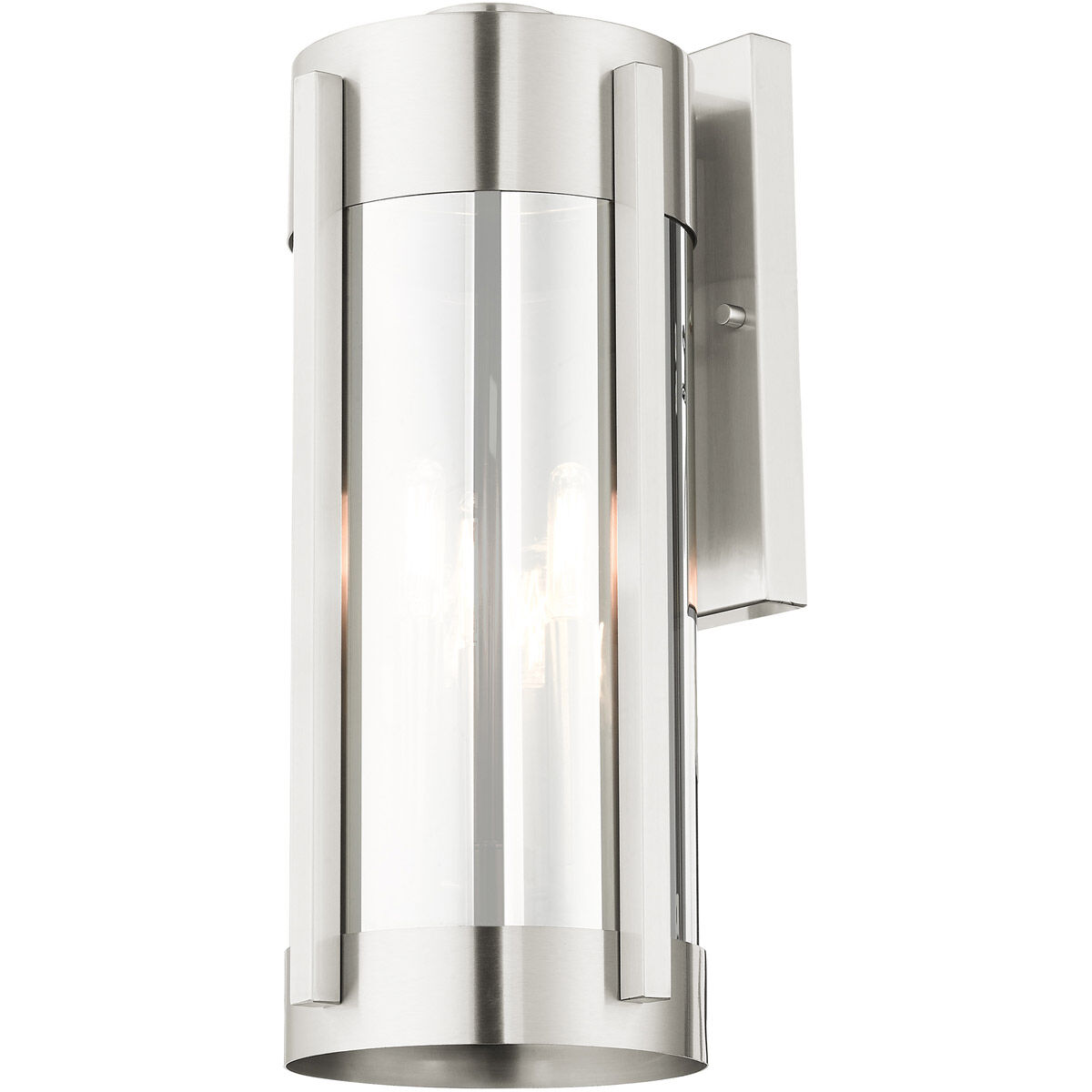 Sheridan 3 Light 19 inch Brushed Nickel Outdoor Wall Lantern