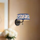 Alora Mood Scout 2 Light 8.13 inch Matte Black and Blue Linen Wall/Vanity Light Wall Light