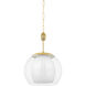 Clementon 1 Light 17 inch Aged Brass Pendant Ceiling Light