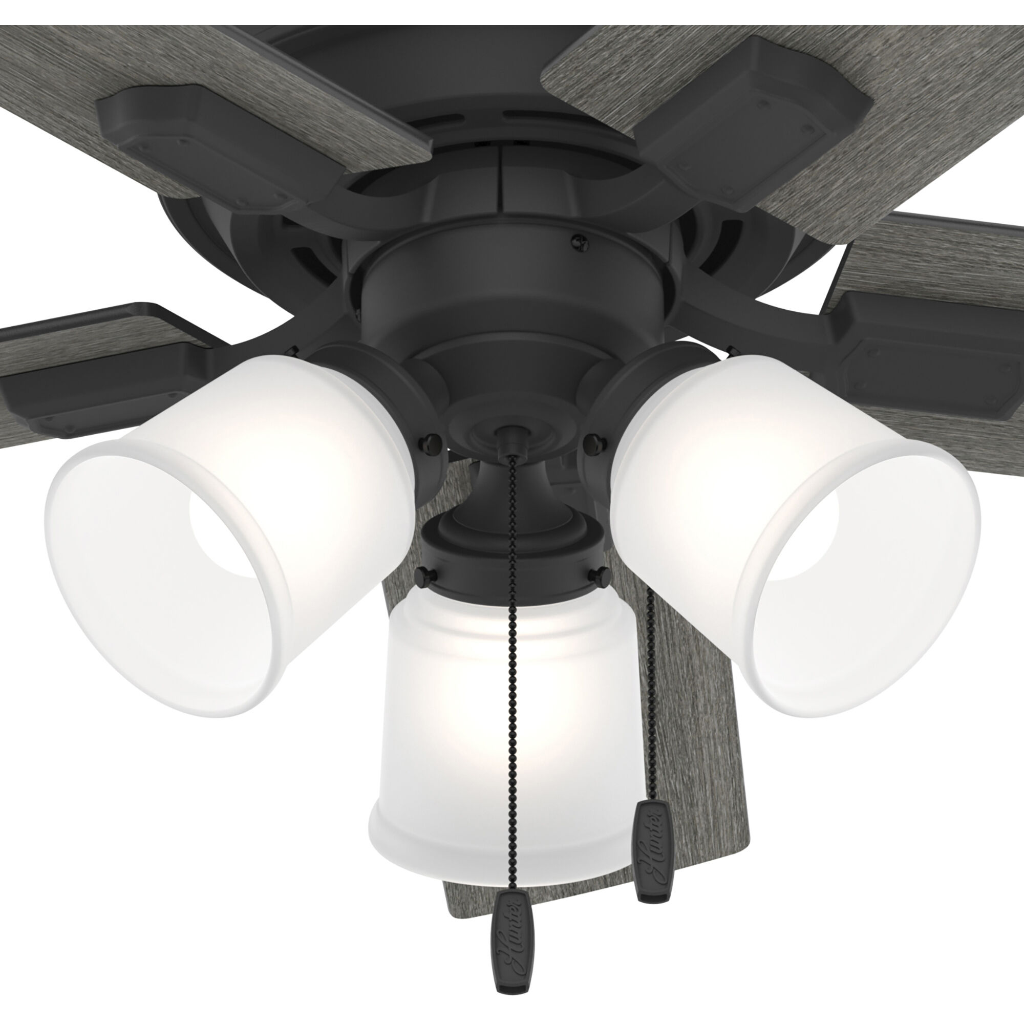 Crystal Peak 44 inch Matte Black with Dark Gray Oak/Greyed Walnut Blades Ceiling Fan