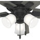 Crystal Peak 44 inch Matte Black with Dark Gray Oak/Greyed Walnut Blades Ceiling Fan