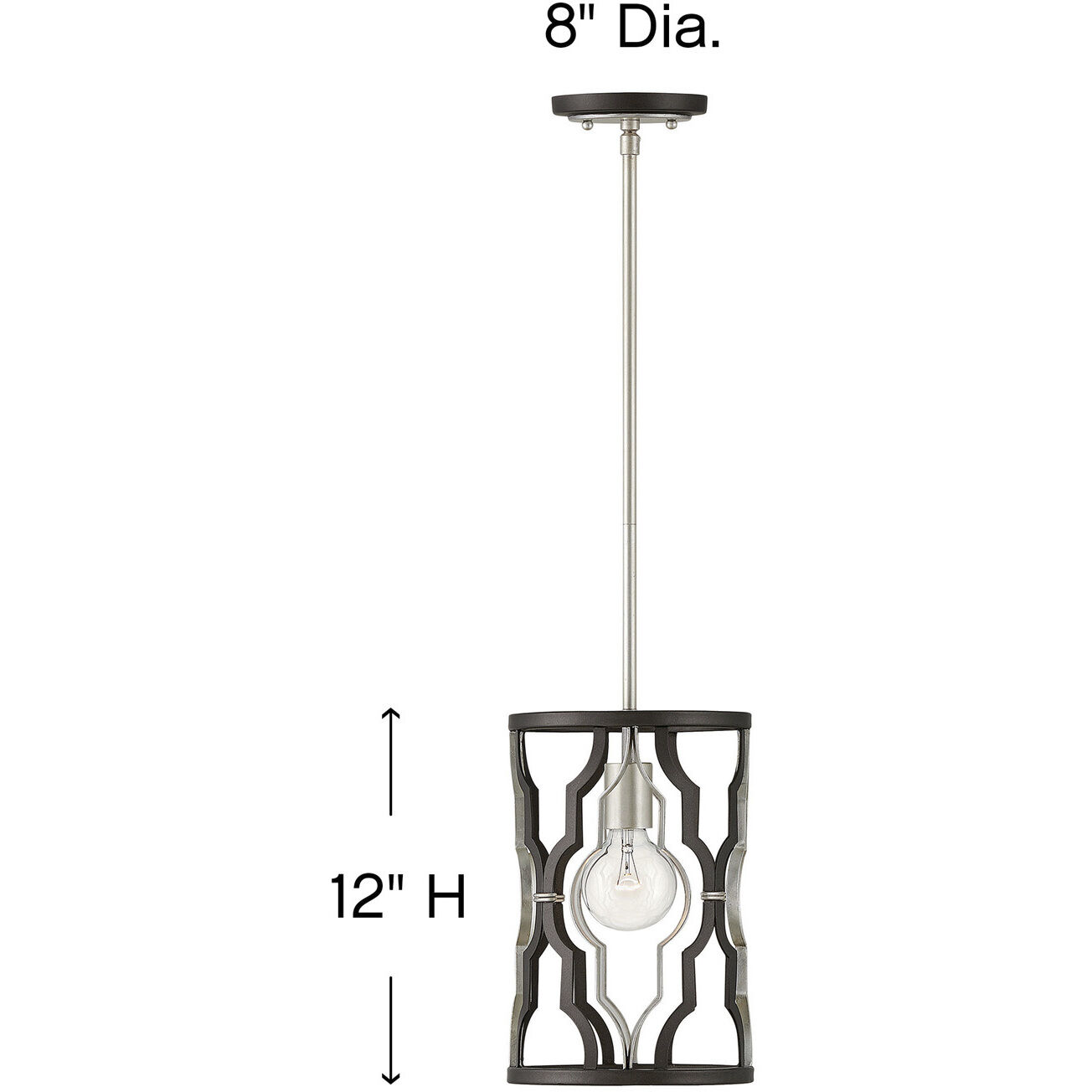 Portico 1 Light 8 inch Glacial with Metallic Matte Bronze Indoor Pendant Ceiling Light