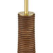Lathe 62.5 inch 150 watt Natural and Brushed Brass Floor Lamp Portable Light