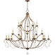 Chesterfield 20 Light 46 inch Hand Applied Venetian Golden Bronze Chandelier Ceiling Light