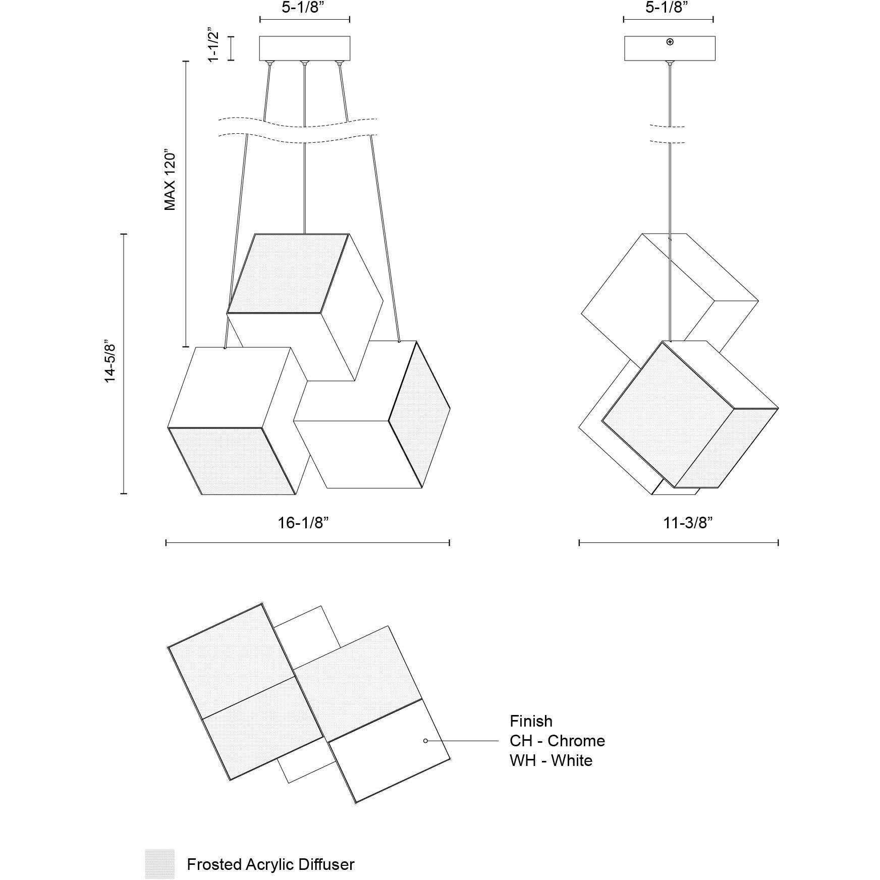 Tetra LED 11.38 inch White Pendant Ceiling Light