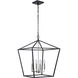 Flynt II 4 Light 20 inch Flat Black/Brushed Polished Nickel Foyer Light Ceiling Light