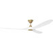 Maverick 70 inch Burnished Brass with Matte White Blades Ceiling Fan in Matte White and Burnished Brass