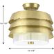 Point Dume&trade; Sandbar 3 Light 15.13 inch Brushed Brass Semi-Flush Convertible Ceiling Light, Design Series