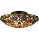 Violets 2 Light 16 inch Vintage Bronze Flush Mount Ceiling Light, Naturals
