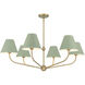 Xavier 6 Light 40 inch Vibrant Gold Chandelier Ceiling Light in Vibrant Gold and Green