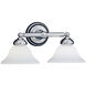 Opal Essence 2 Light 18 inch Chrome Bath Bar Wall Light